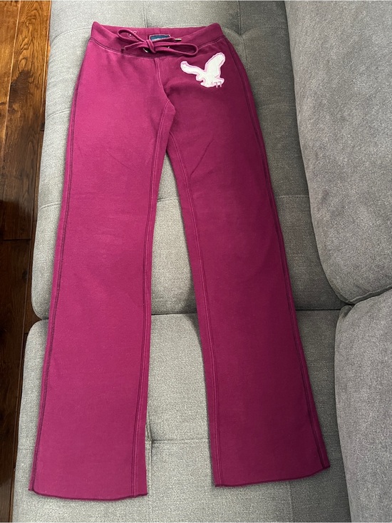 American Eagle Outfitters Pants - American Eagle Outfitters Magenta Jogger Pants with White Eagle Patch